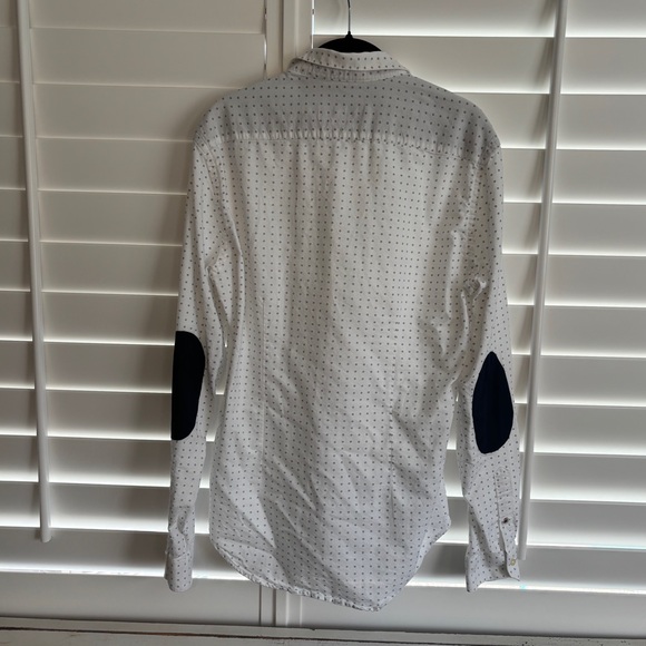 Zara Man Navy Red White Slim Fit‎ Button Down Shirt Size Medium - Picture 4 of 10